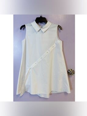 Elise White Sleeveless Tunic Top Size S